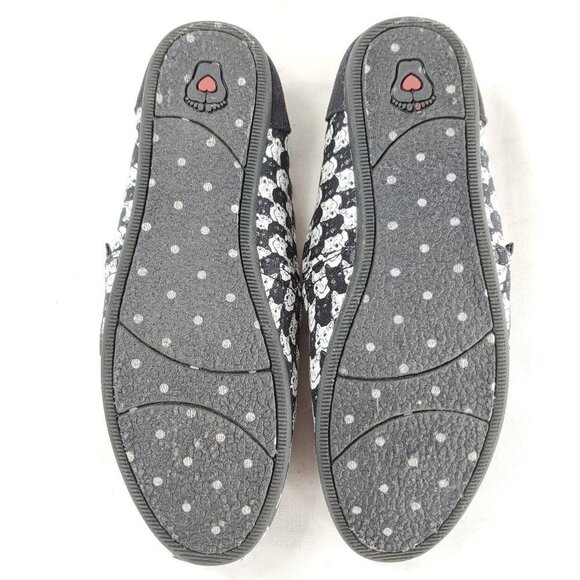 Skecher Shoes Wmn Sz 5 Bobs Schnauzer Black White AOP Slip On Loafer Memory Foam - Picture 4 of 16
